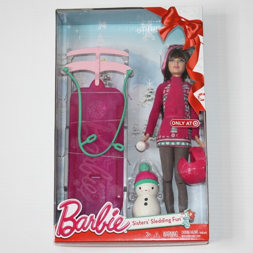 Barbie sisters sledding - barbie, fun