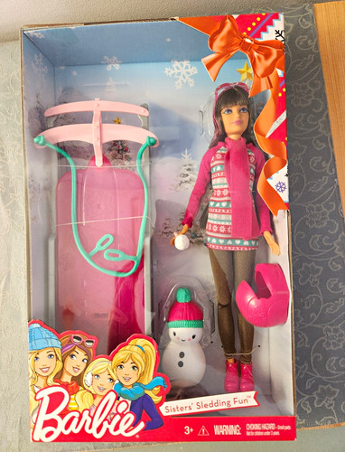 Barbie sister sledding - sister's, fun